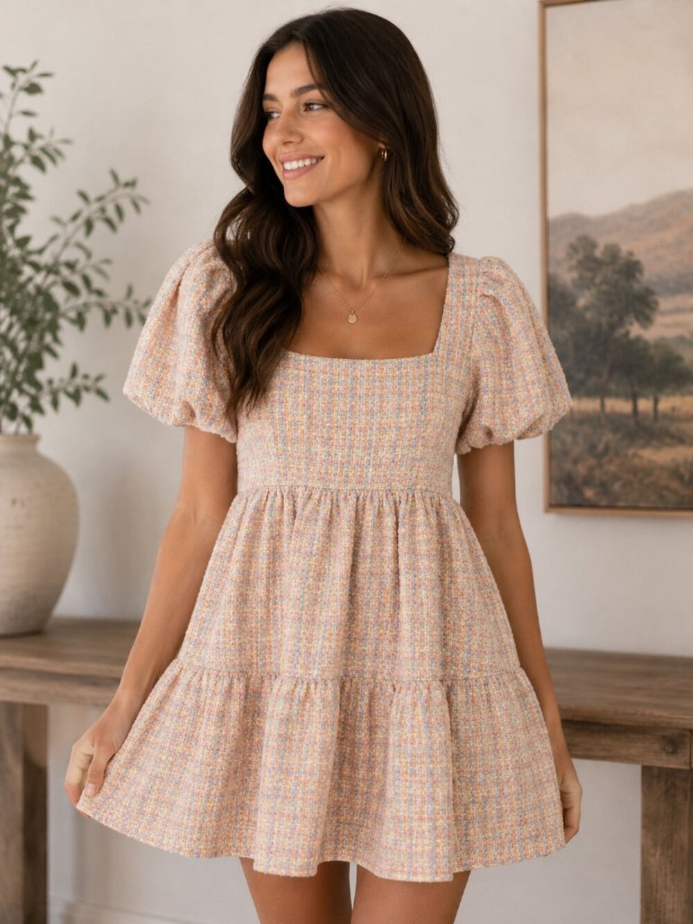 Tuckernuck x Hyacinth House Tweed Babydoll Dress